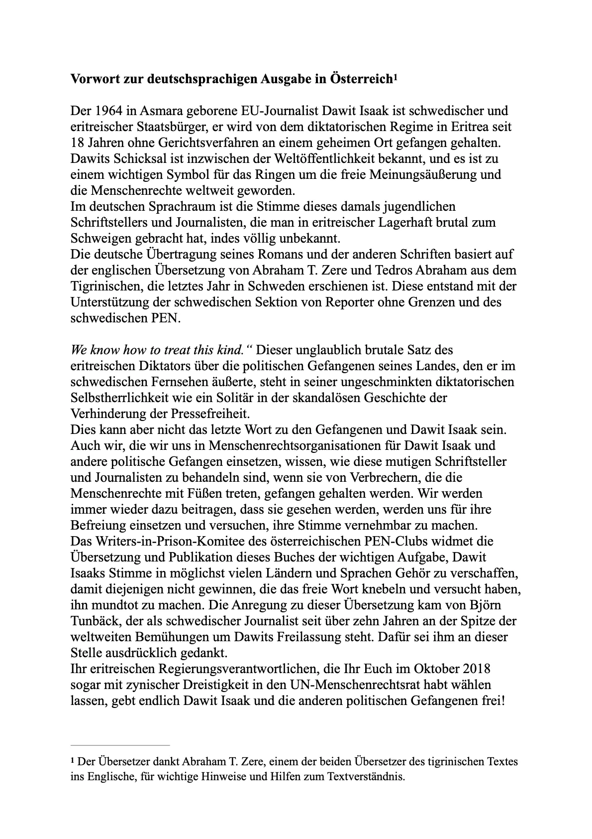 Fahnen, Dawit Isaak, Hoffnng und andere Texte.4